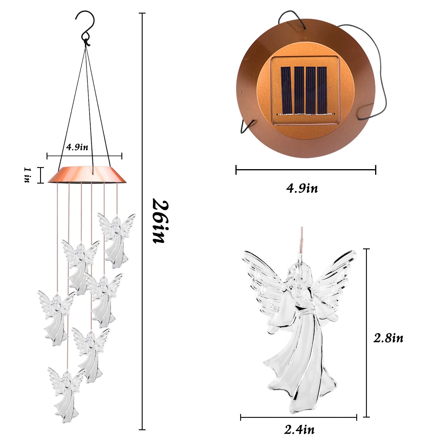 Solar Guardian Angel Wind Chime Light