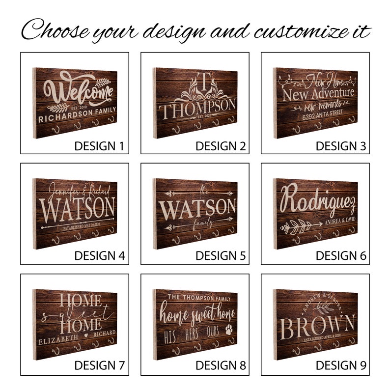 Personalized Wood Wall Mount Key Holder for Couple Mr. Mrs. Wedding Gift Customize Key Hook for Wall Hanger for Housewarming Gifts