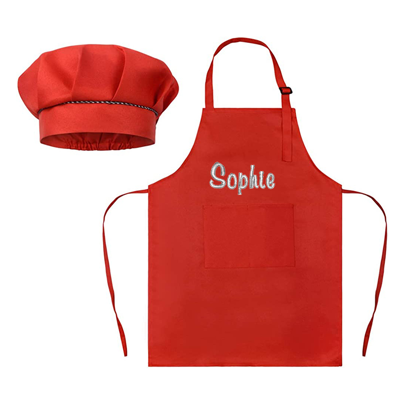 Personalized Embroidery Color Apron and Hat Set for Kid | Apron06