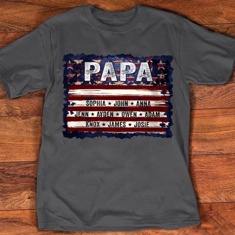 Personalized Papa Shirt, Father Day Shirt from Kid