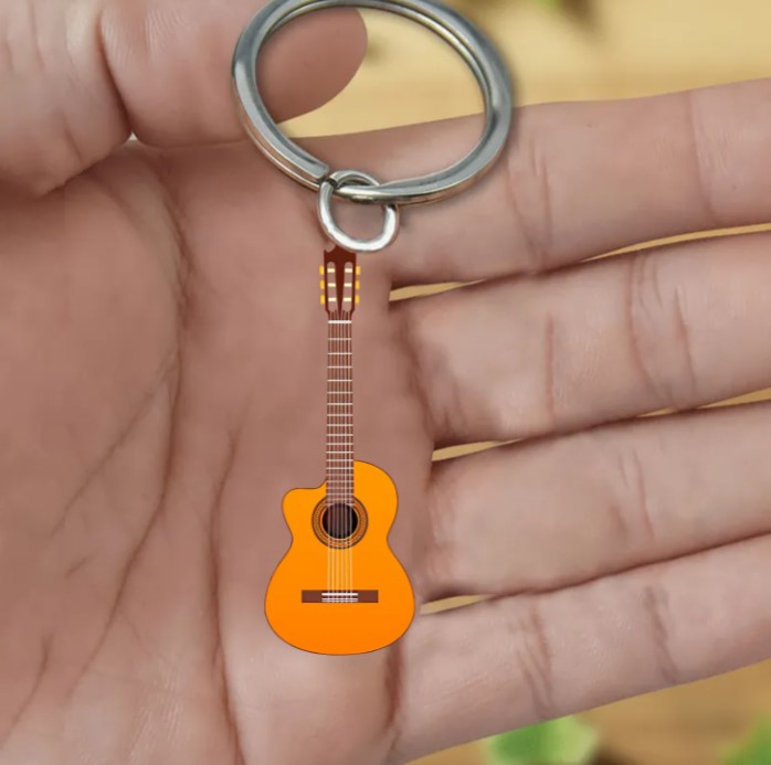 Personalized Guitar Acrylic Keychain-Great Gift Idea For Guitar Lover
