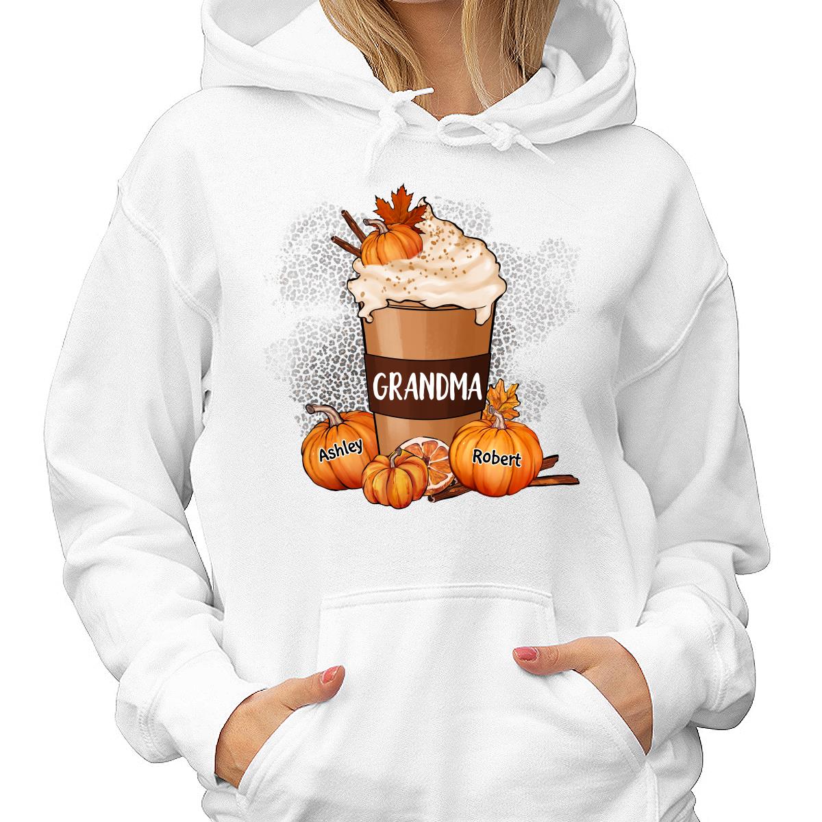 Grandma Mom Pumpkin Spice Latte Personalized Shirt