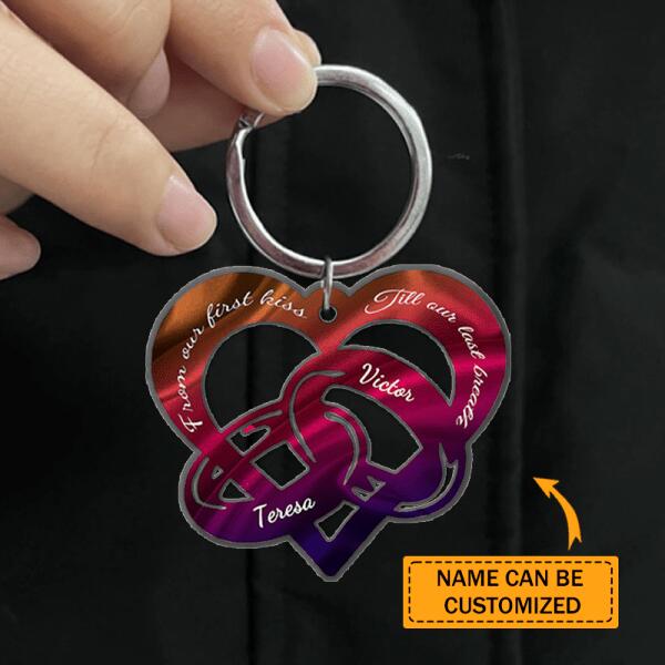 Personalized Couple Gift Heart-shaped Keychain