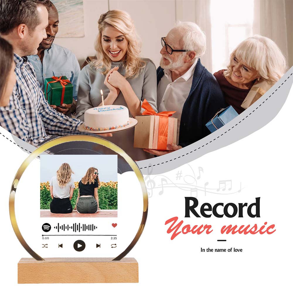 Custom Photo Spotify Code Frame Scannable Acrylic Music Plaque Gift