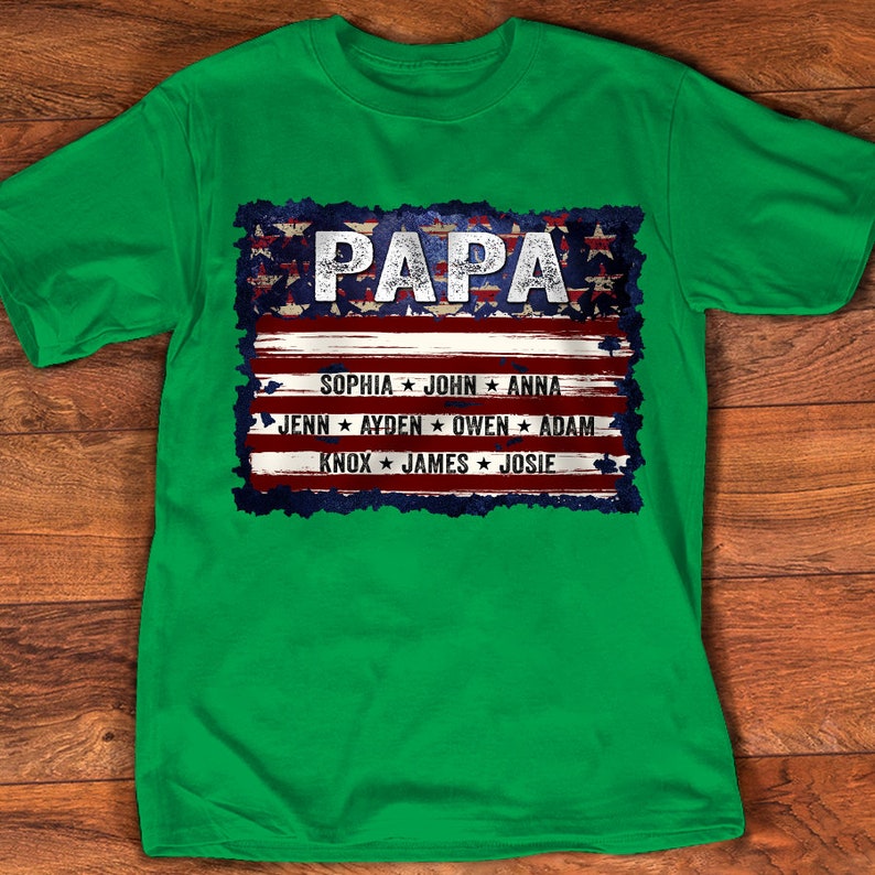 Personalized Papa Shirt, Father Day Shirt from Kid