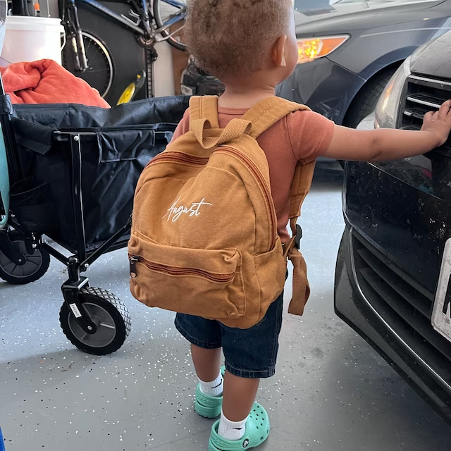 Personalized Embroidery Kid Canvas Backpack