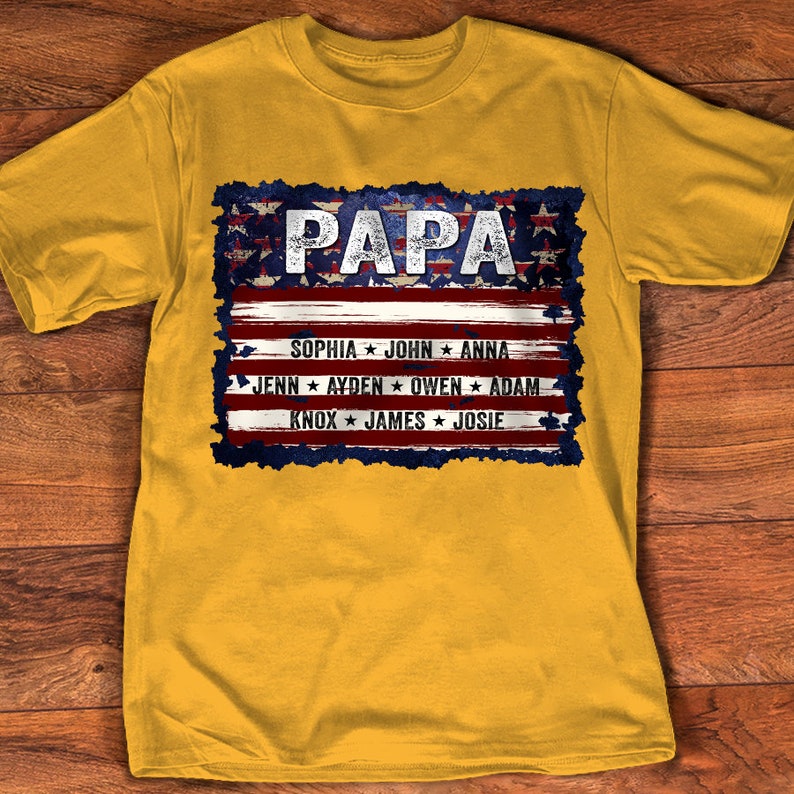 Personalized Papa Shirt, Father Day Shirt from Kid