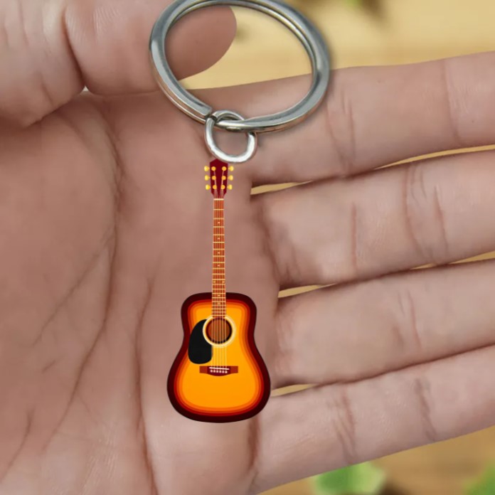 Personalized Guitar Acrylic Keychain-Great Gift Idea For Guitar Lover