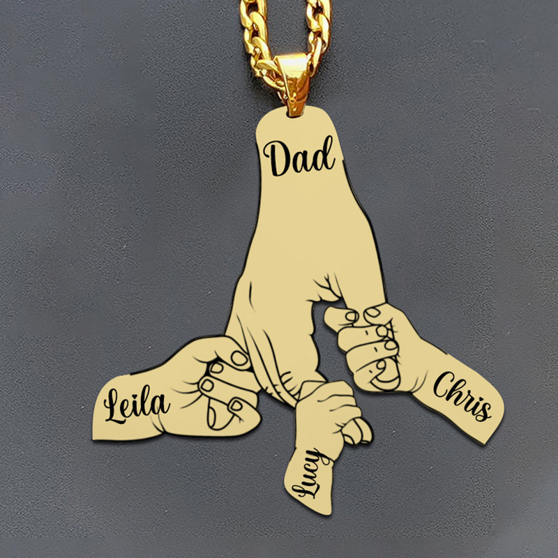 Personalized Big Hands Small Hands Name Necklace