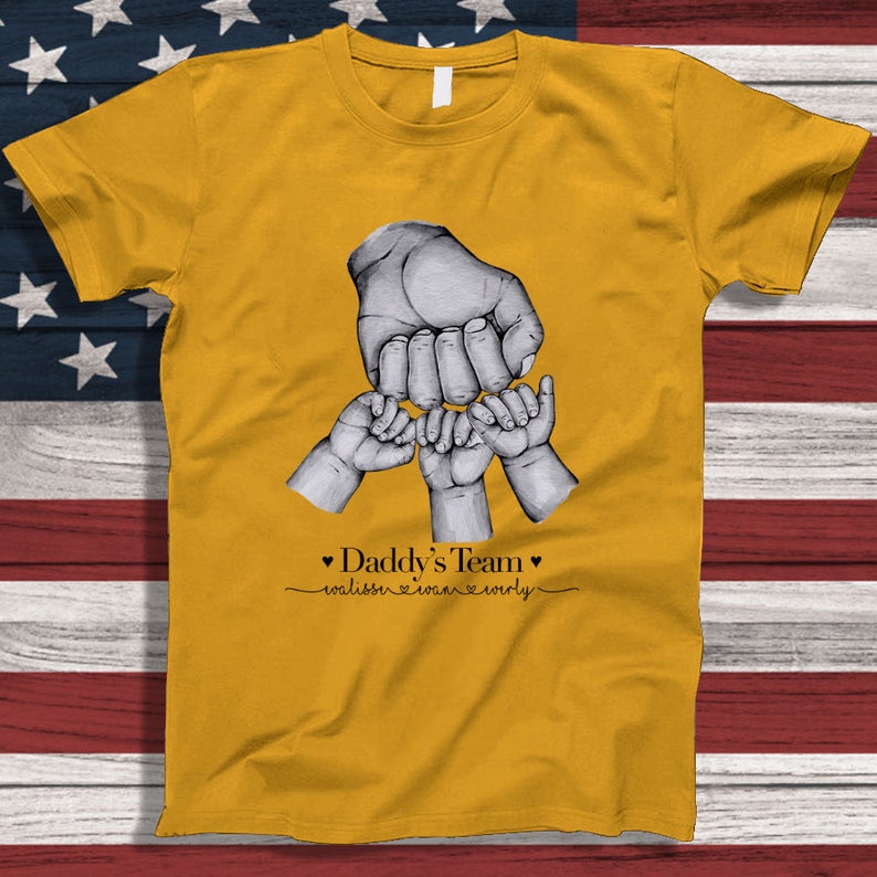 Personalized Dad Shirt, Fist Bump kids name T-Shirt