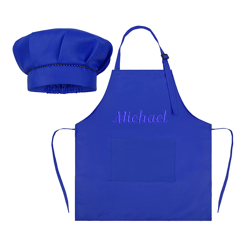Personalized Embroidery Color Apron and Hat Set for Kid | Apron06
