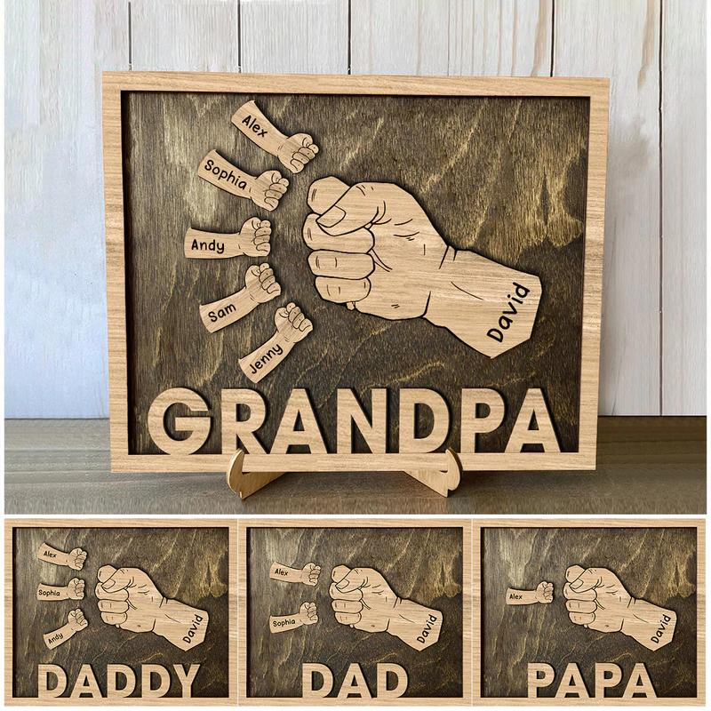 1 NAME Personalized Father's Day Home Decor Wood Frame