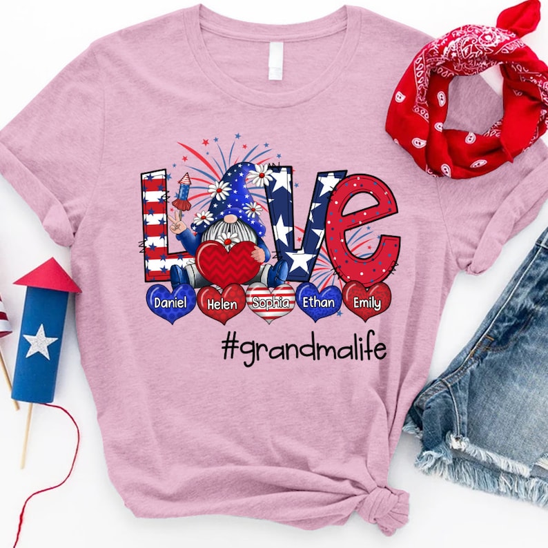 Personalized Grandma Shirt, Custom Gnomes Love Grandma Life