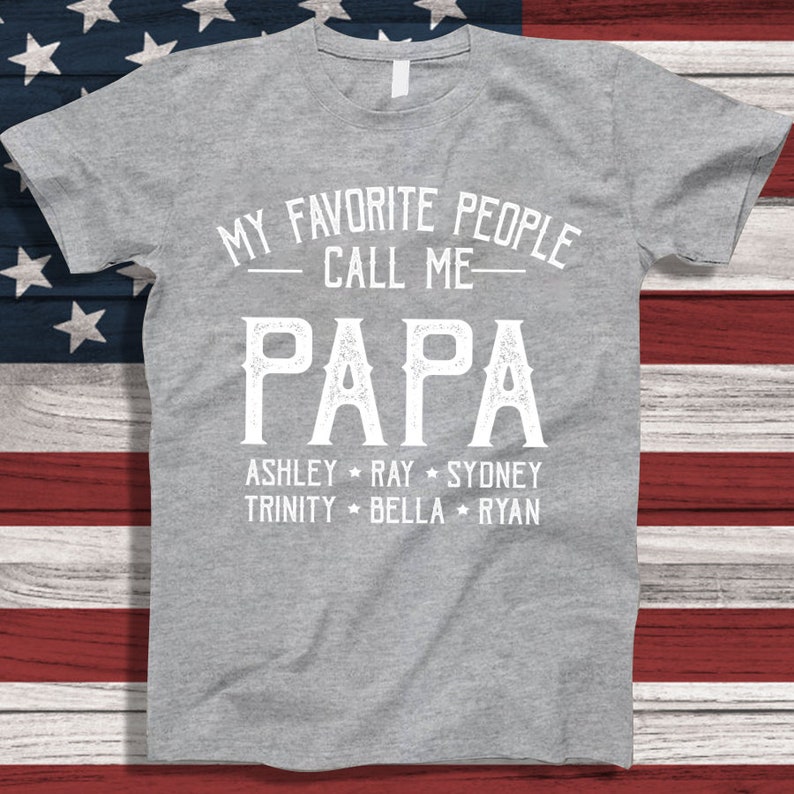 Personalized Grandpa shirt with name, Papa shirt with name