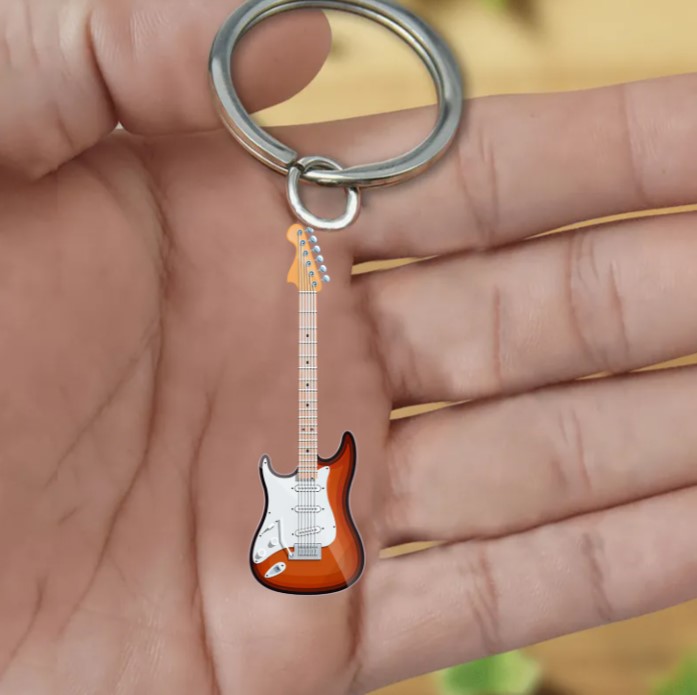 Personalized Guitar Acrylic Keychain-Great Gift Idea For Guitar Lover