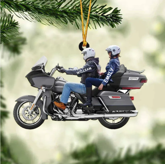 Personalized Biker Couple Ultra Limited Motorcycle Ornament