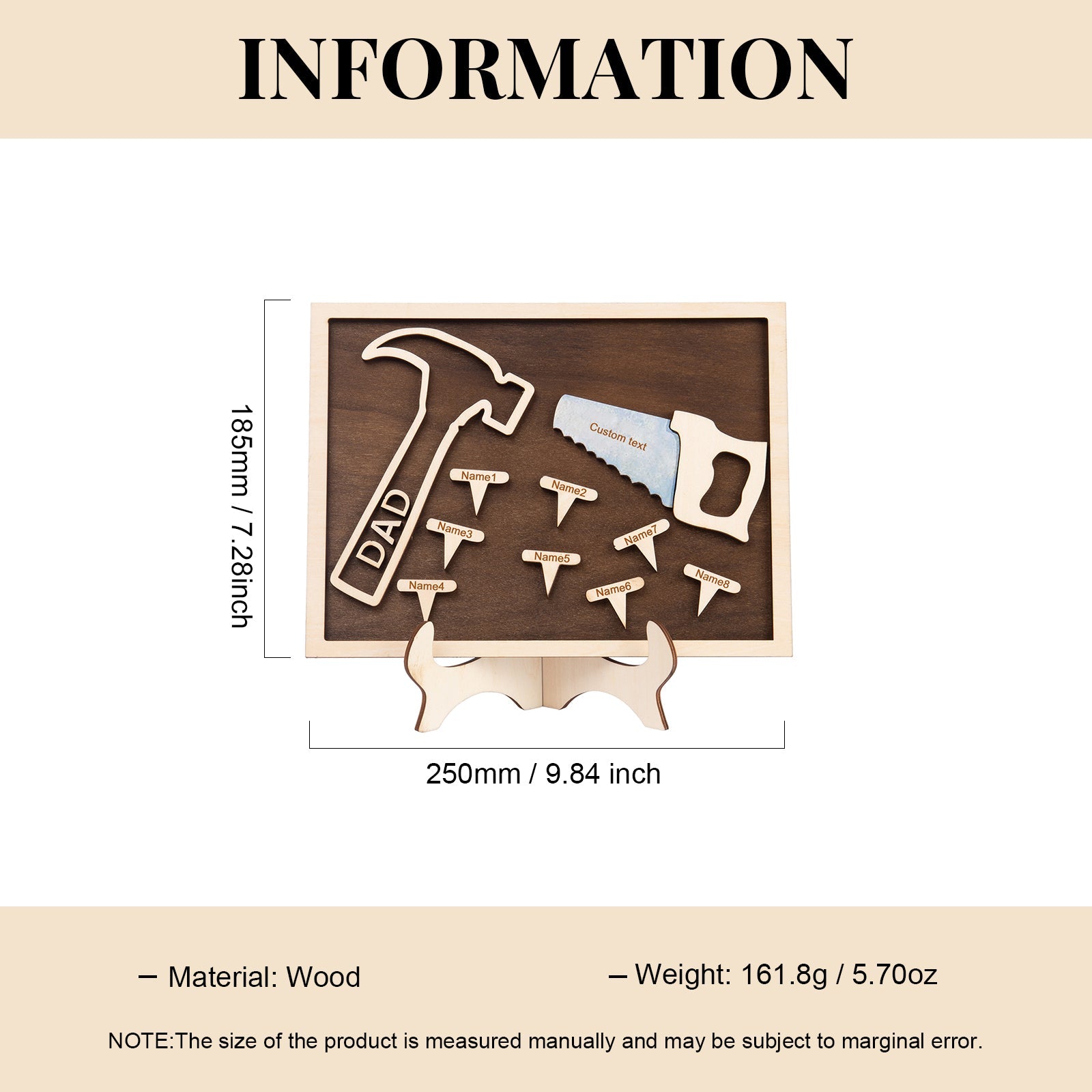 Dad Tool Set Wood Signs Custom 8 Names Father’s Day Construction Dad Sign