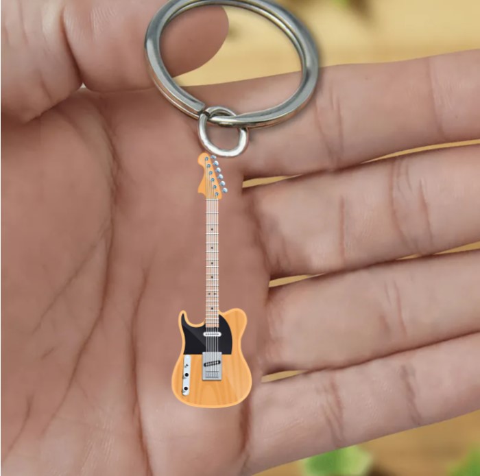 Personalized Guitar Acrylic Keychain-Great Gift Idea For Guitar Lover