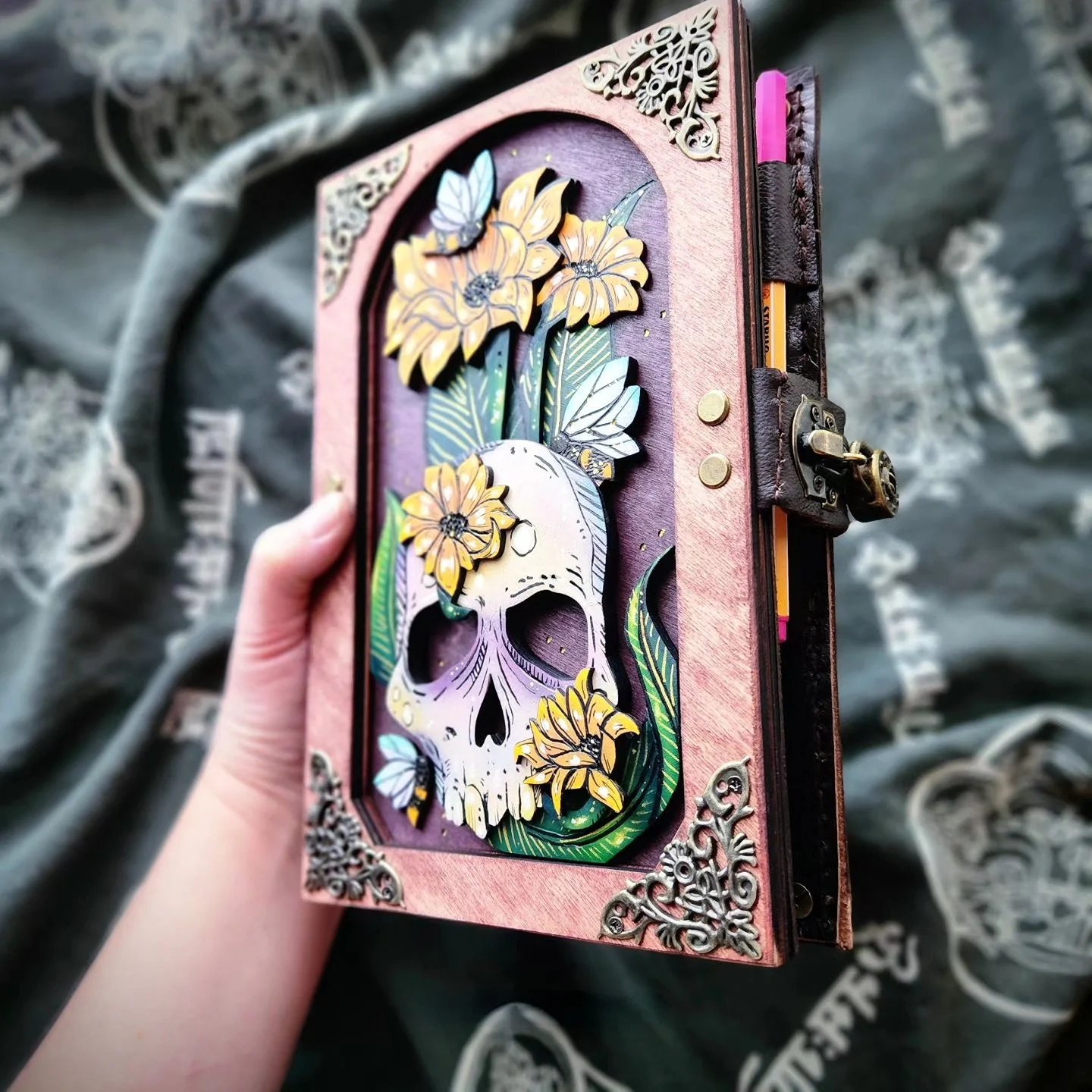 2023💀Mushroom &  Sunflower🌻 Skull Hidden Key Journal