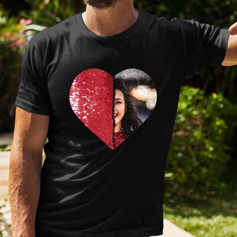 Custom Flip Sequin Shirt/Hoodie (Heart)