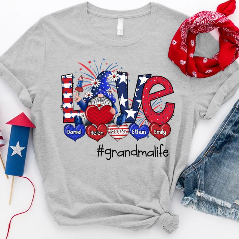 Personalized Grandma Shirt, Custom Gnomes Love Grandma Life