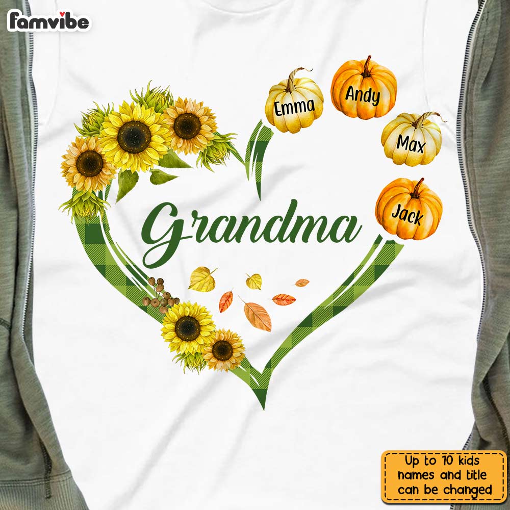 Personalized Grandma Fall Pumpkin T Shirt AG171 23O31