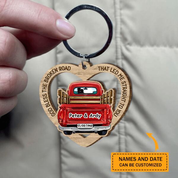 Personalized Valentine's Day Keychain Custom Name & Date