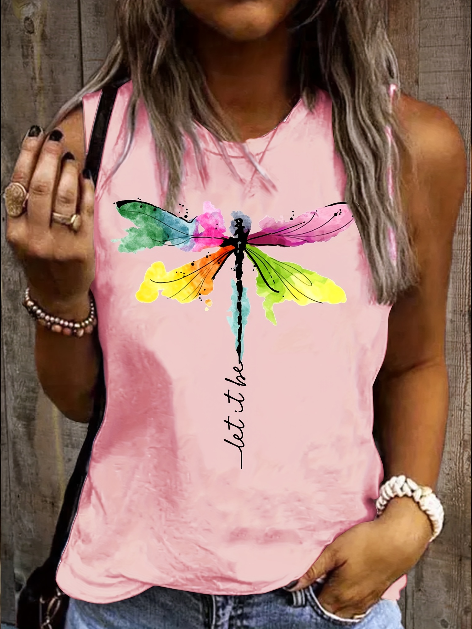 Personalized Dragonfly Print Tank Top