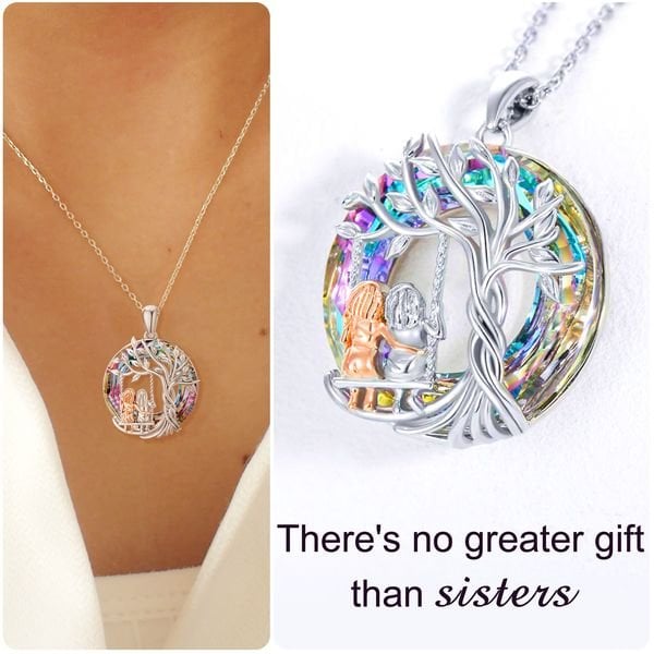 Last Day 49% OFF--🎁925 Sterling Silver Tree of Life Sisters Necklace