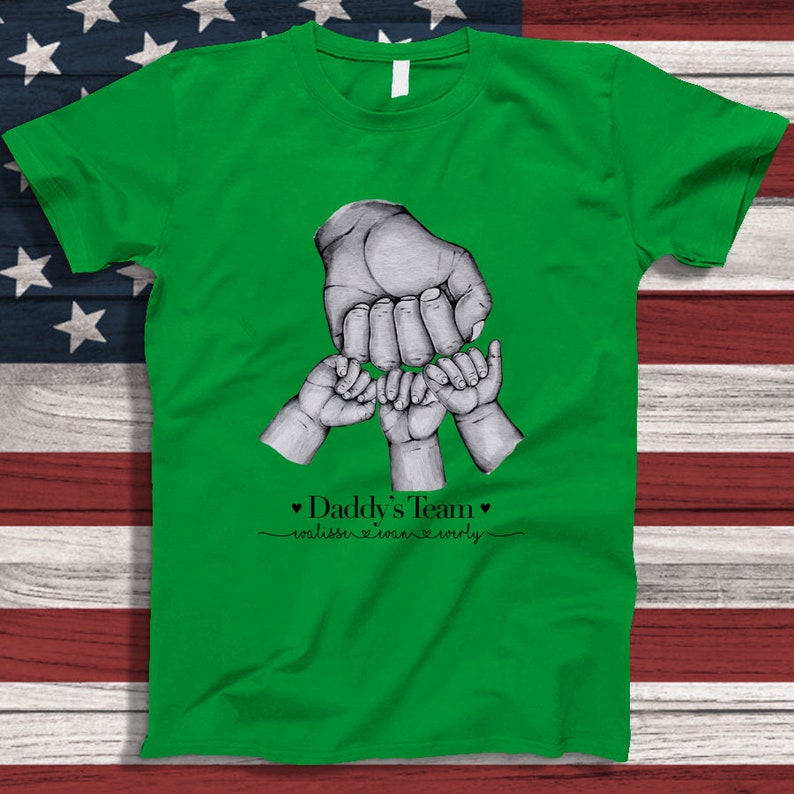 Personalized Dad Shirt, Fist Bump kids name T-Shirt