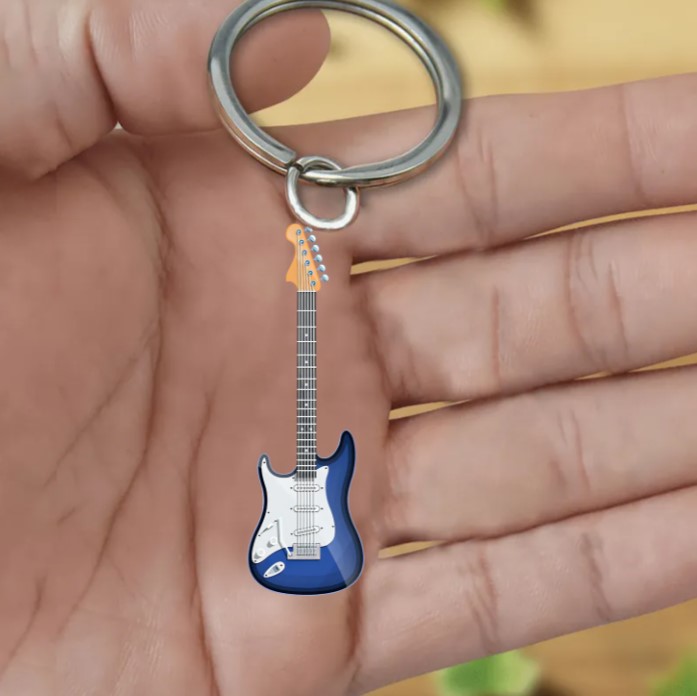 Personalized Guitar Acrylic Keychain-Great Gift Idea For Guitar Lover