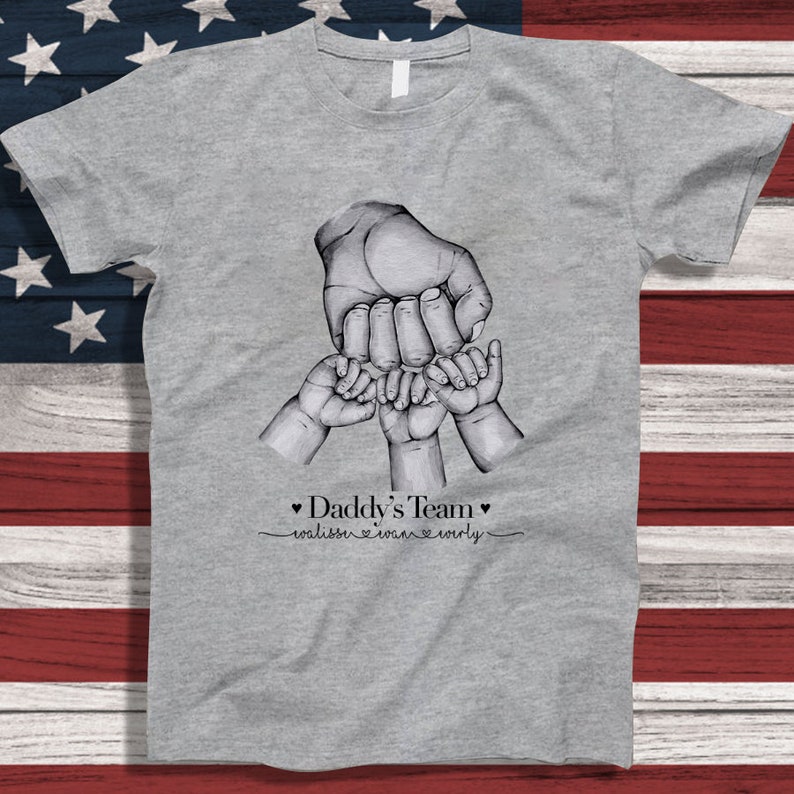 Personalized Dad Shirt, Fist Bump kids name T-Shirt
