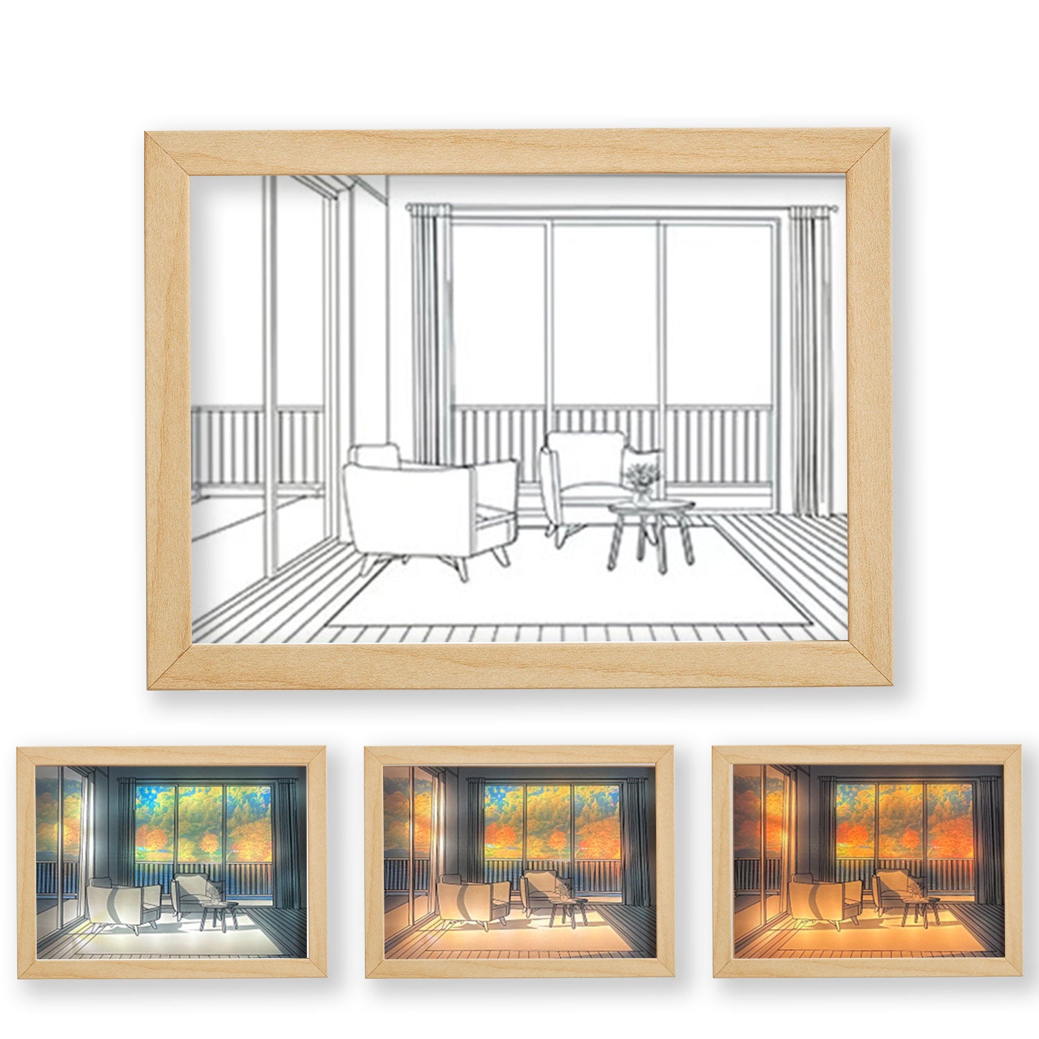 Decorative Bedside Light Painting with Remote Control