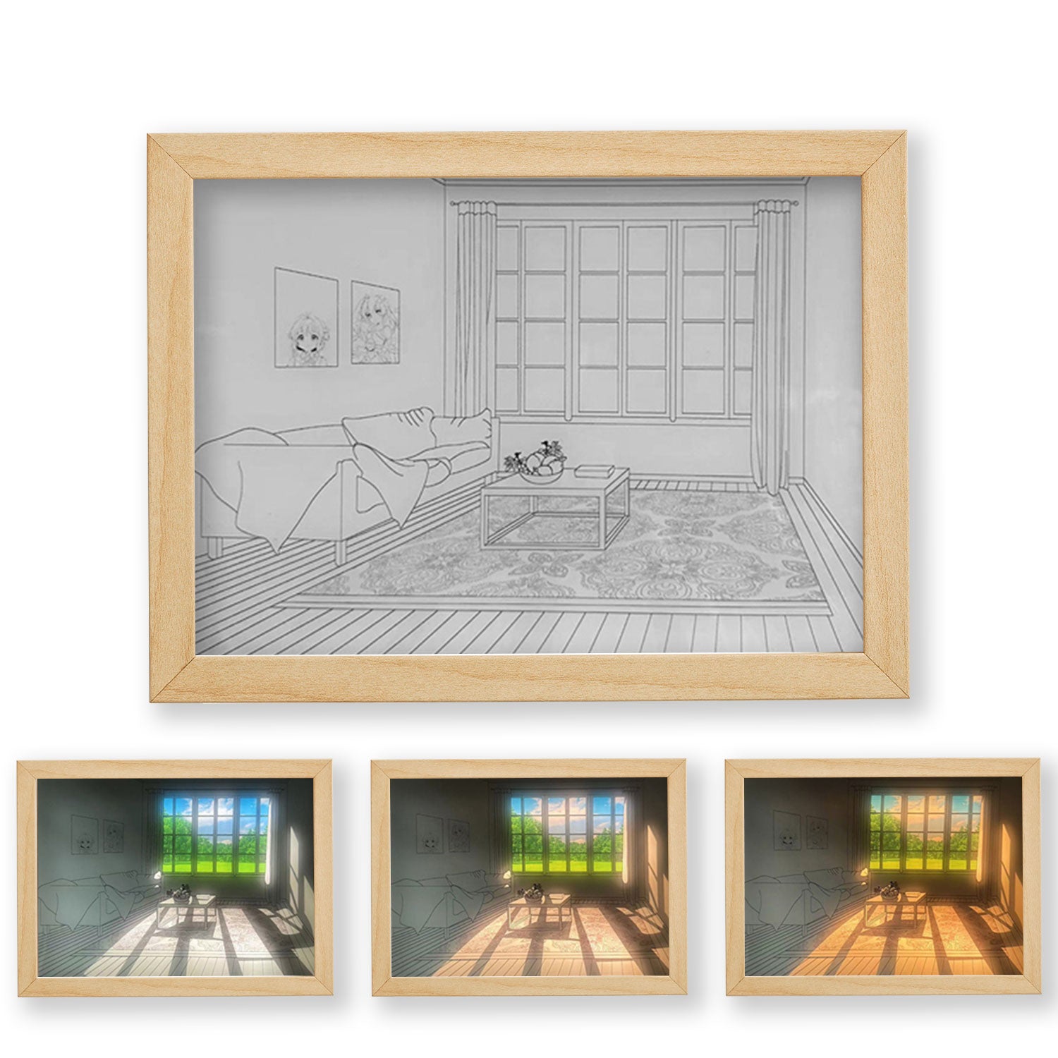 Decorative Bedside Light Painting with Remote Control