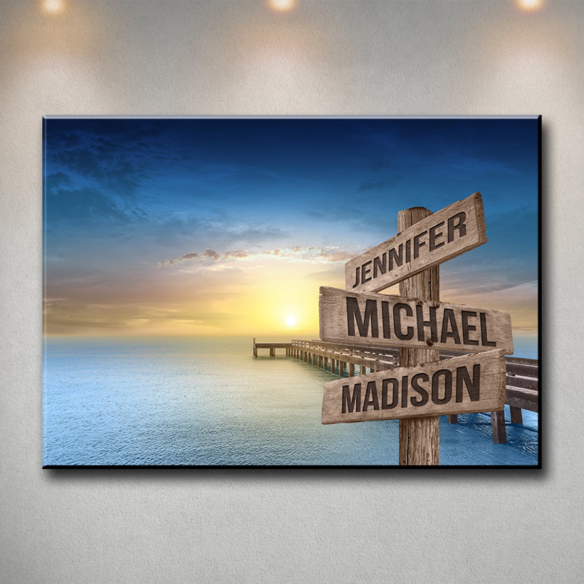 Ocean Dock Color Multi-Names Premium Canvas