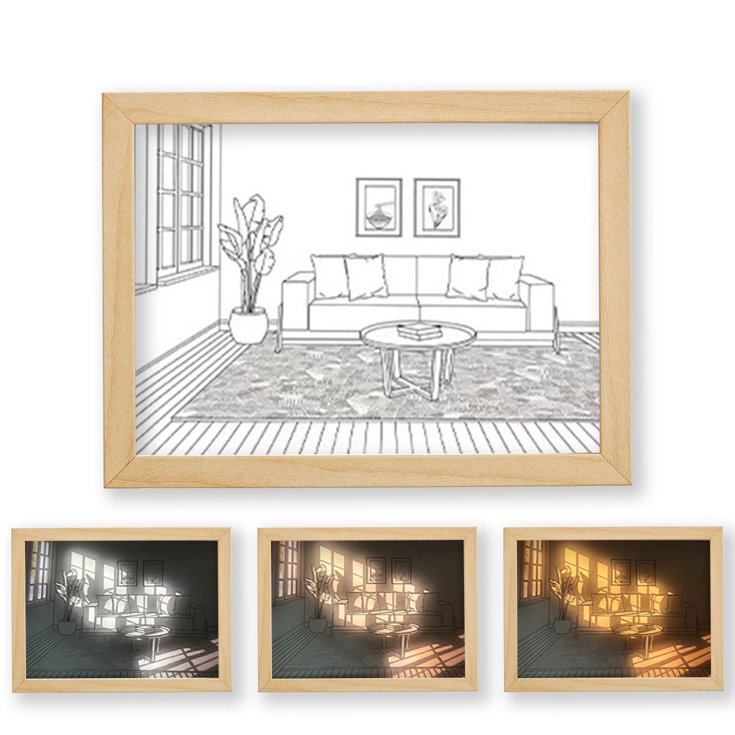 Decorative Bedside Light Painting with Remote Control