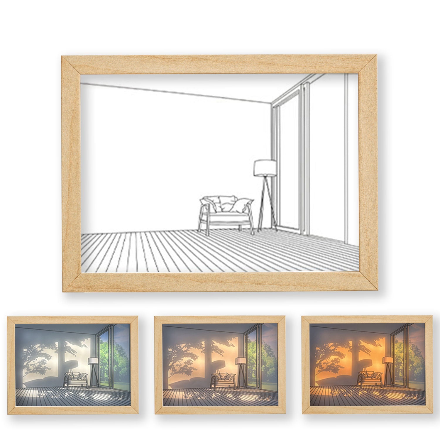 Decorative Bedside Light Painting with Remote Control