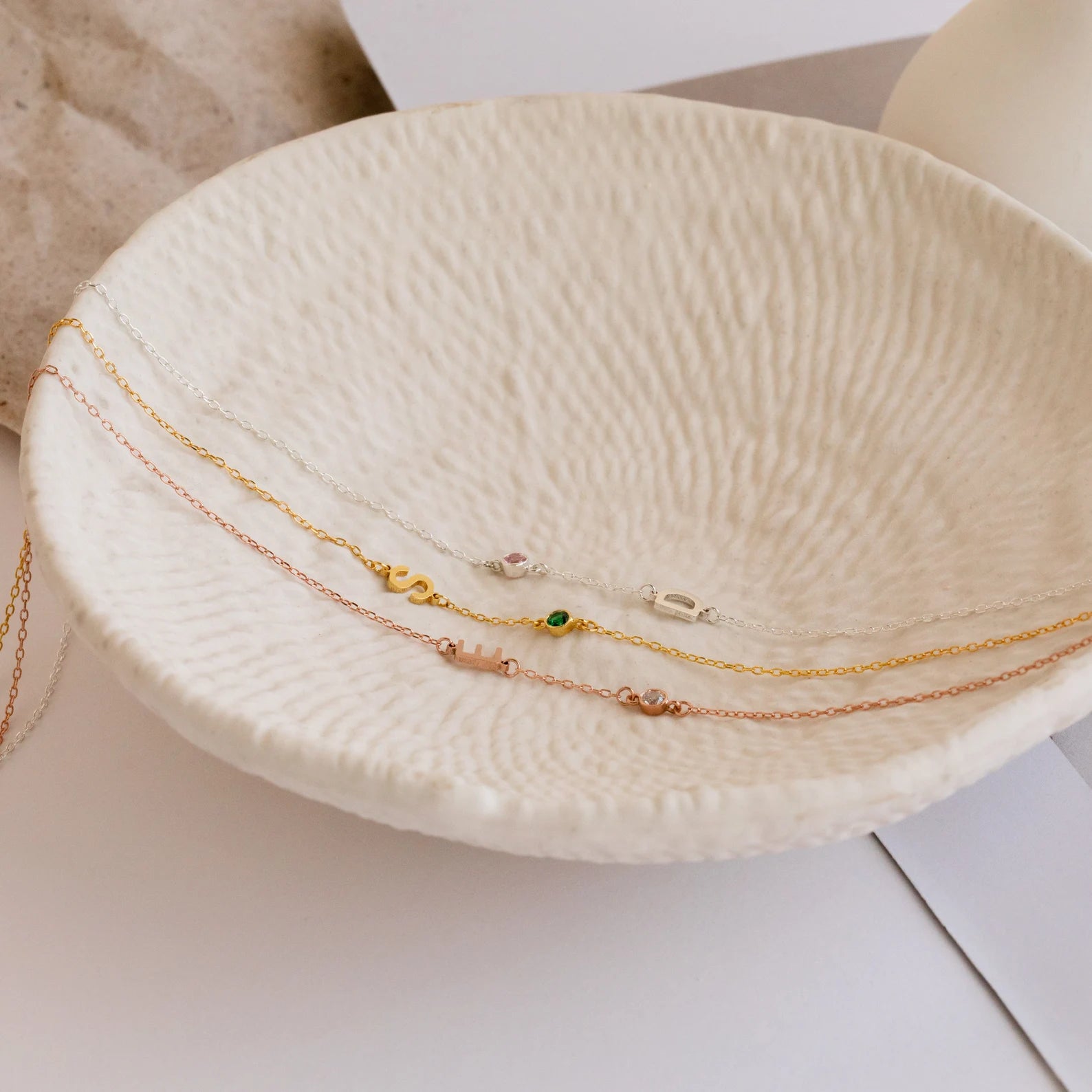 Initial Bezel Diamond Necklace