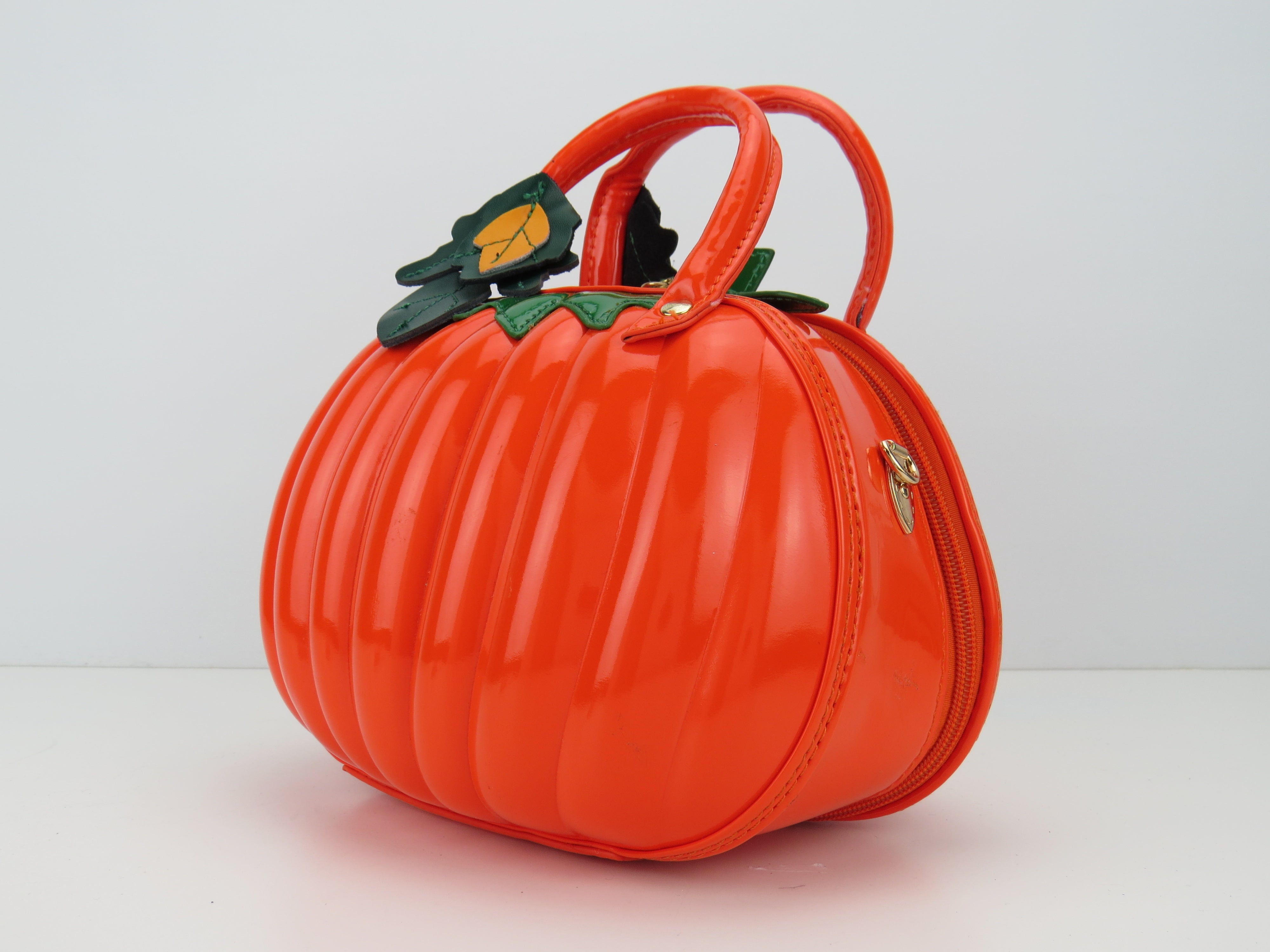 Pumpkin Shaped Crossbody Grab Bag Purse Vegan Friendly
