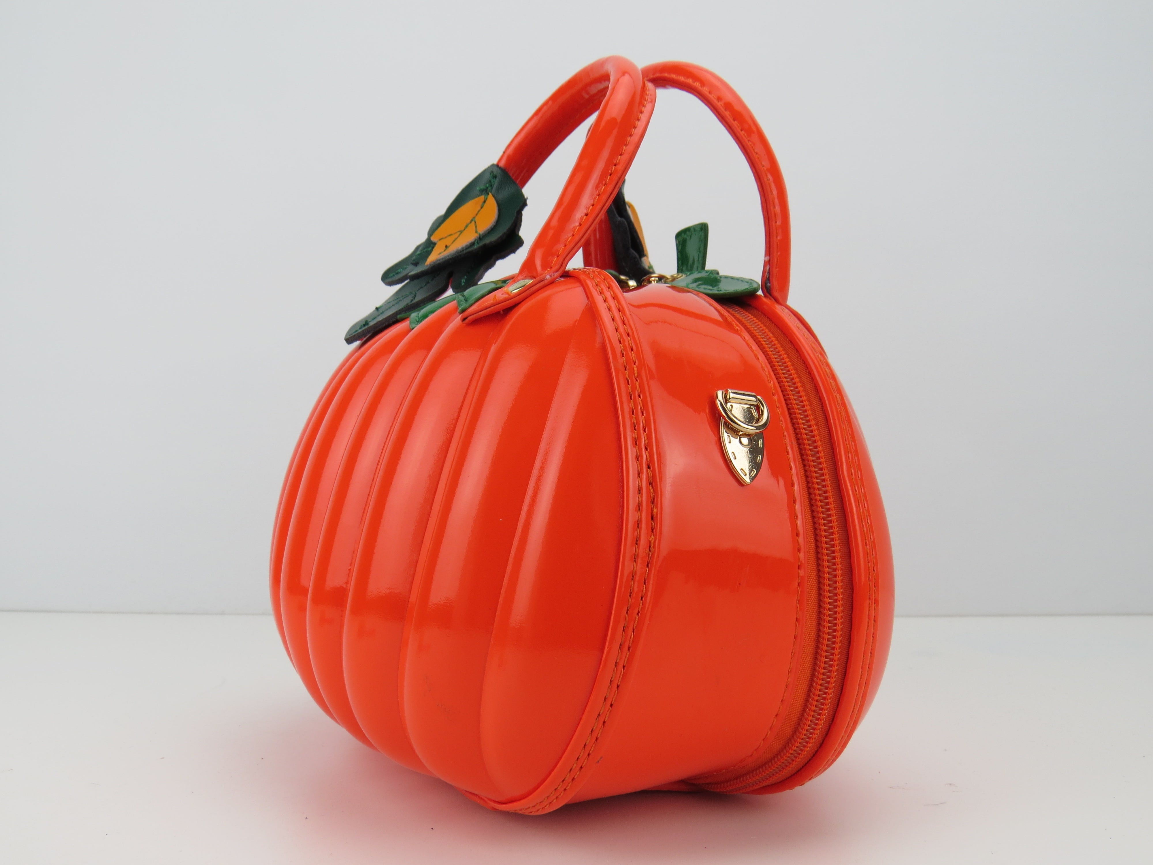 Pumpkin Shaped Crossbody Grab Bag Purse Vegan Friendly