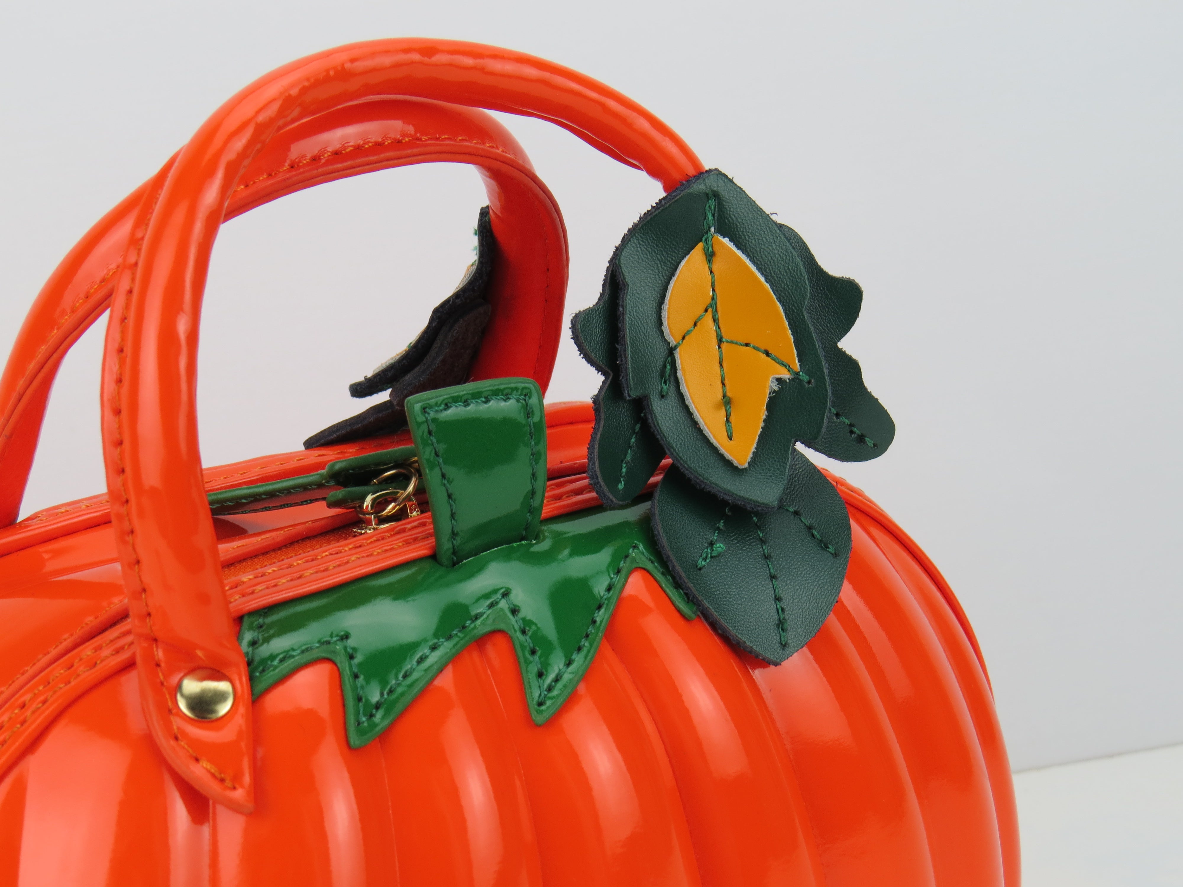 Pumpkin Shaped Crossbody Grab Bag Purse Vegan Friendly