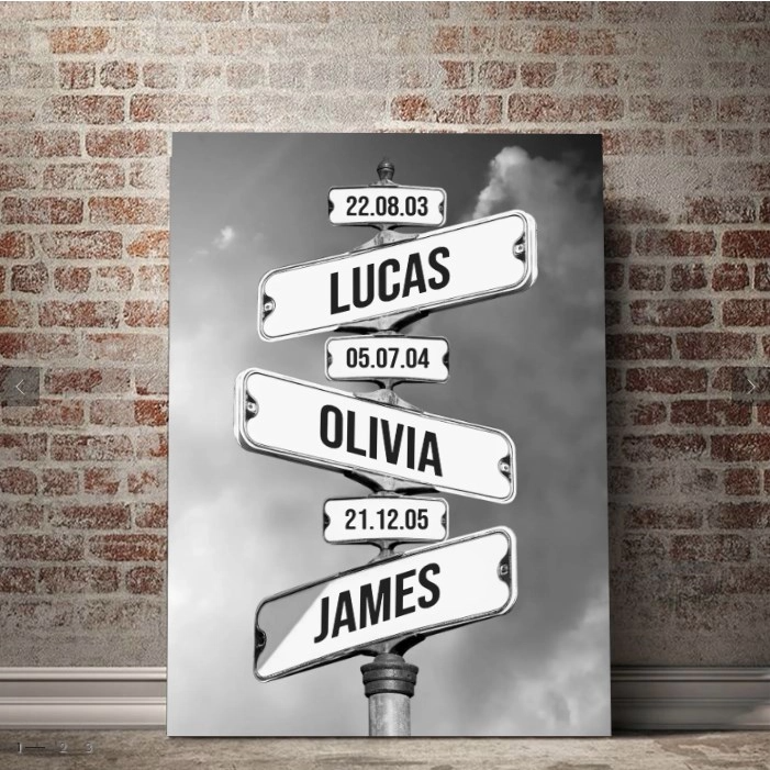Personalized Street Signs Digital Photo Art Canvas "Date of birth of children"💝Free Shipping Worldwide