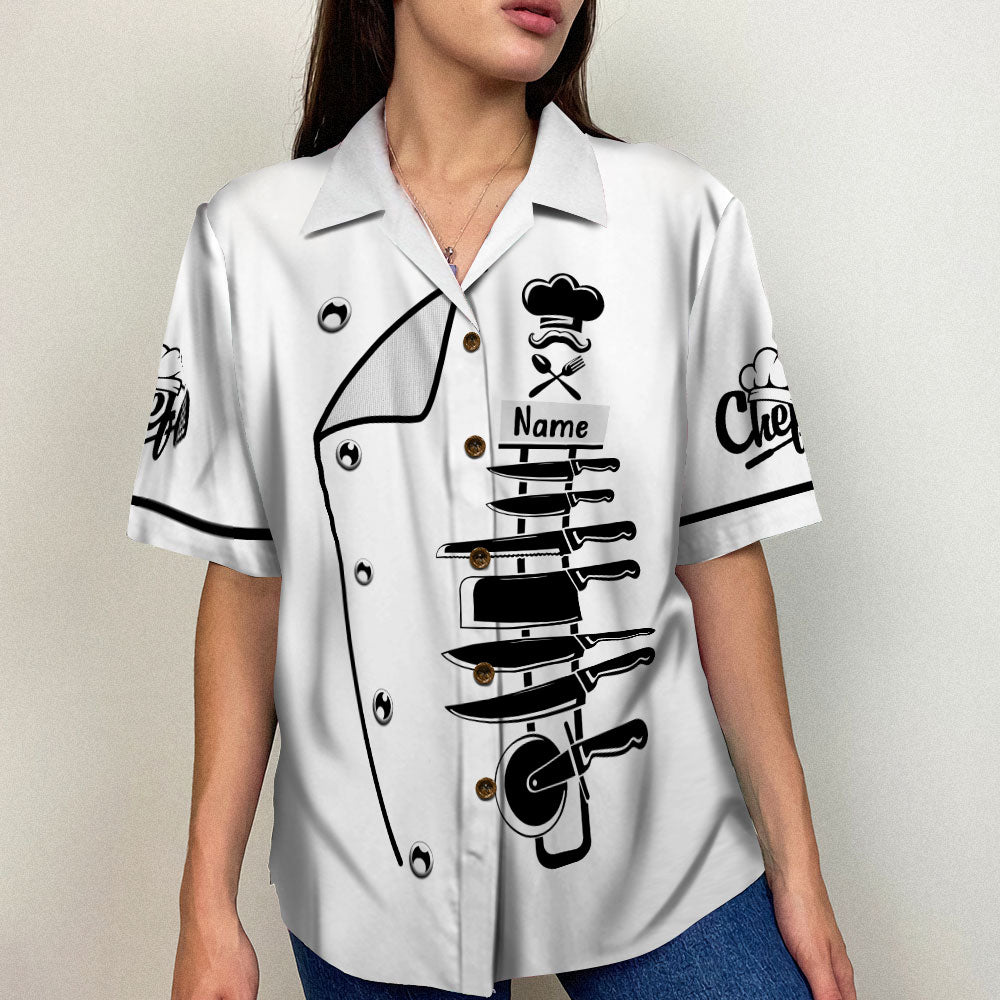 Personalized Chef Hawaiian Shirt And Men Beach Shorts Knife Kit