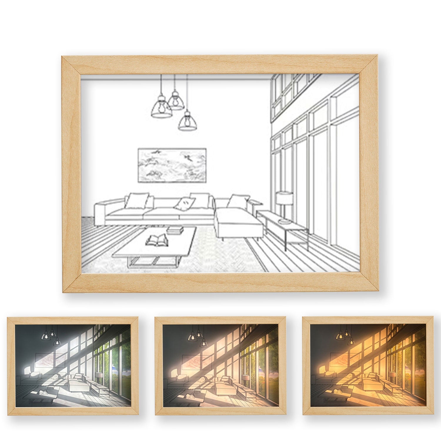 Decorative Bedside Light Painting with Remote Control