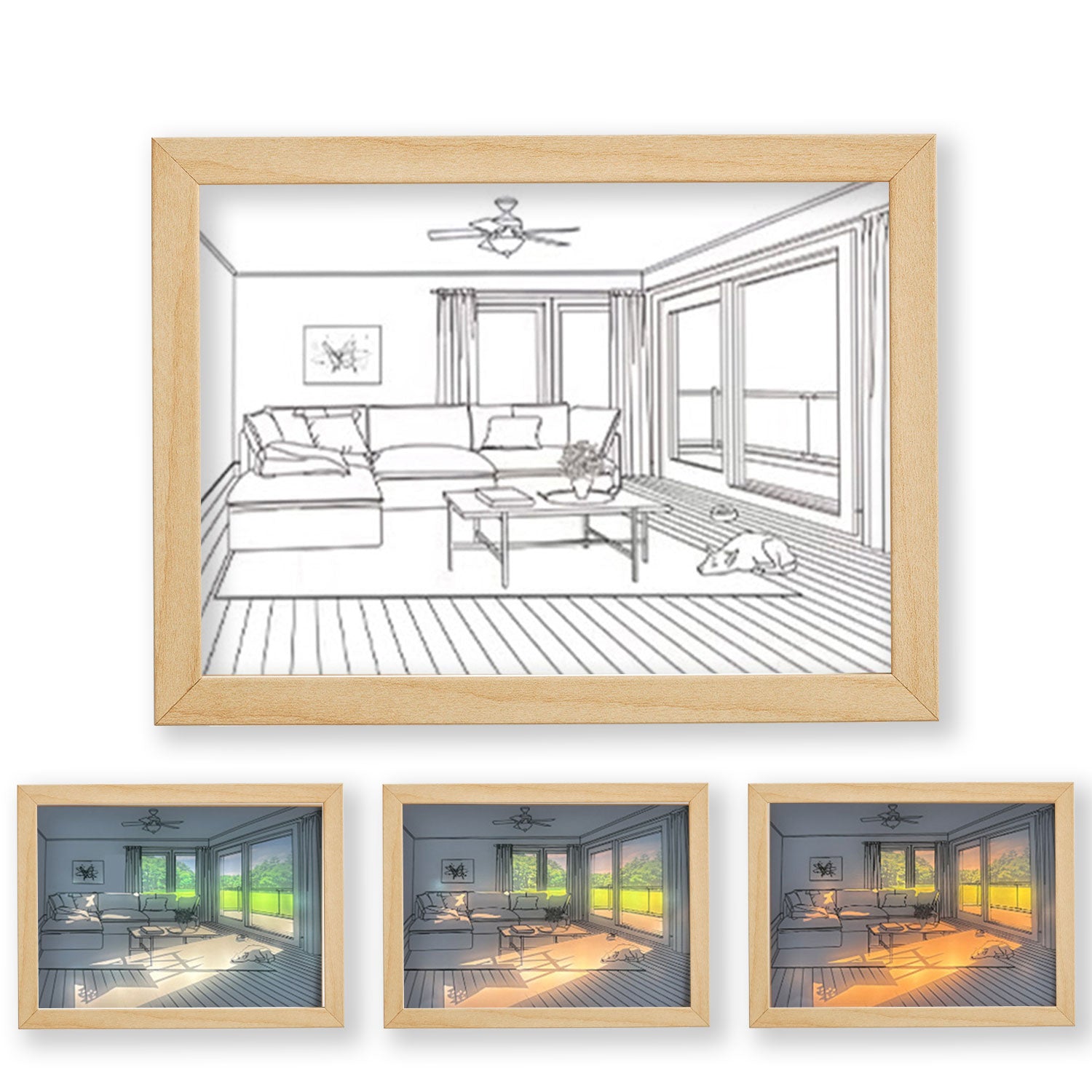 Decorative Bedside Light Painting with Remote Control