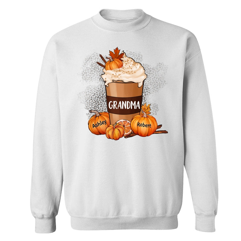 Grandma Mom Pumpkin Spice Latte Personalized Shirt
