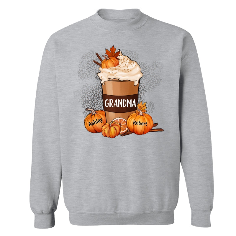 Grandma Mom Pumpkin Spice Latte Personalized Shirt
