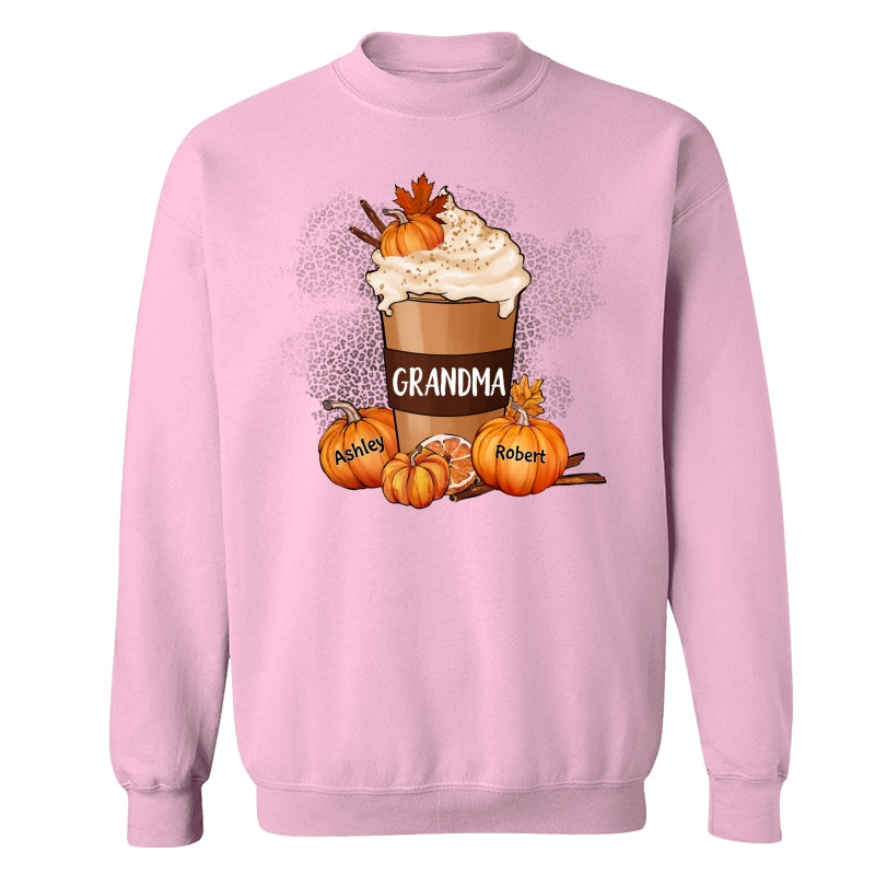 Grandma Mom Pumpkin Spice Latte Personalized Shirt