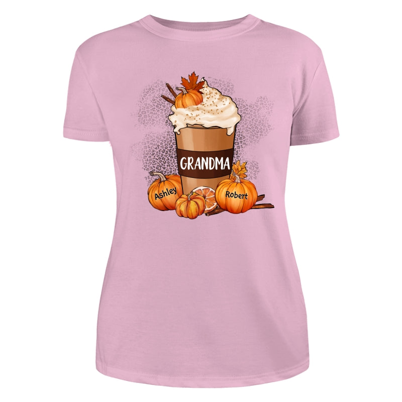 Grandma Mom Pumpkin Spice Latte Personalized Shirt