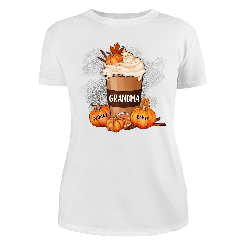 Grandma Mom Pumpkin Spice Latte Personalized Shirt